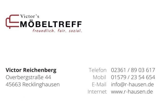 Visitenkarte Victor's Möbeltreff Recklinghausen
